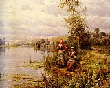 Country Women Fishing on a Summer Afternoon by Daniel Ridgway Knight
